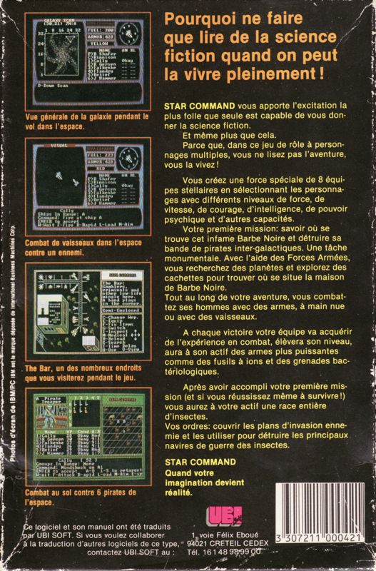 Back Cover for Star Command (Atari ST)