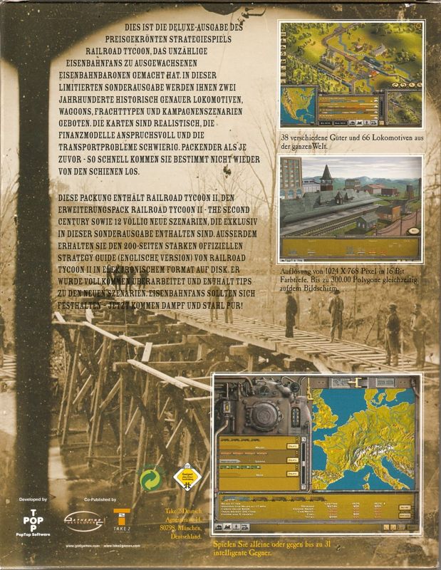 Back Cover for Railroad Tycoon II: Gold Edition (Windows)