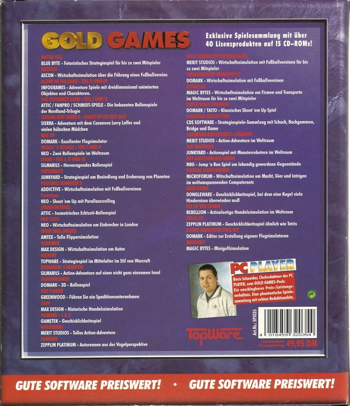 Back Cover for Gold Games (DOS)