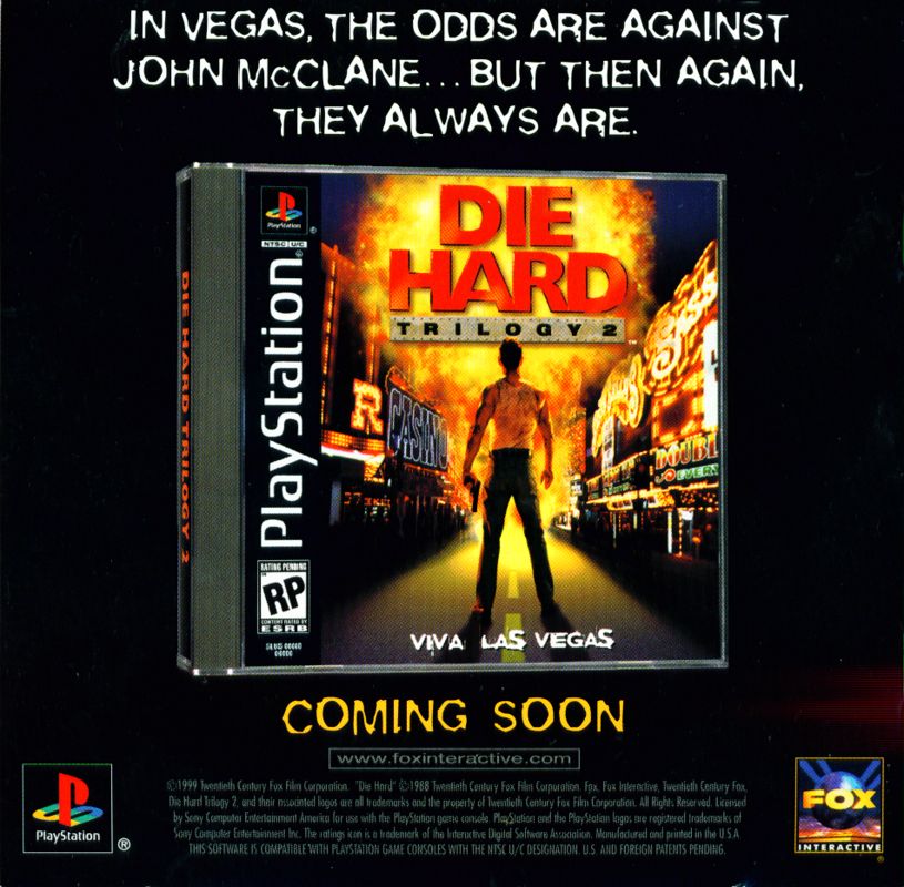 Inside Cover for Die Hard Trilogy (PlayStation) (Greatest Hits release): Left Inlay