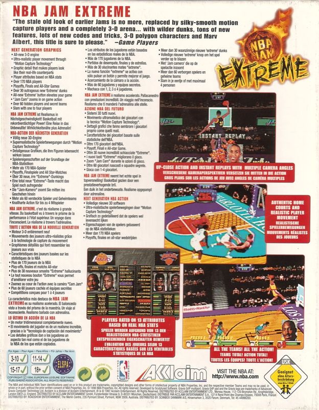 Back Cover for NBA Jam Extreme (Windows)