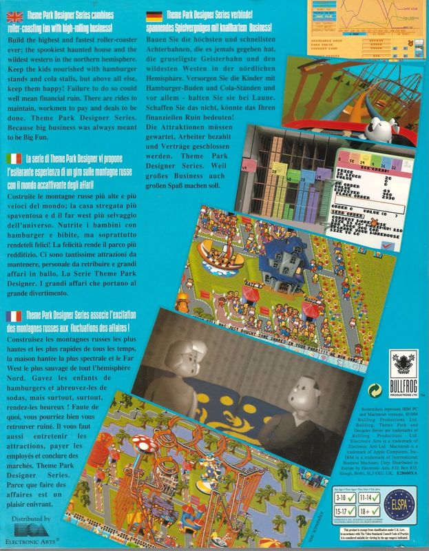Back Cover for Theme Park (DOS) (CD-ROM release)