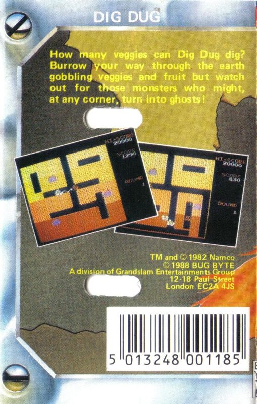 Back Cover for Dig Dug (MSX)