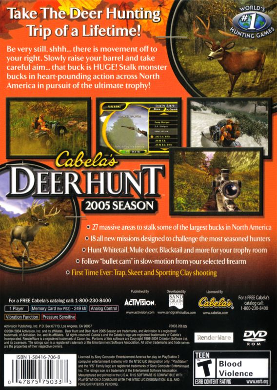 Back Cover for Cabela's Deer Hunt: 2005 Season (PlayStation 2)