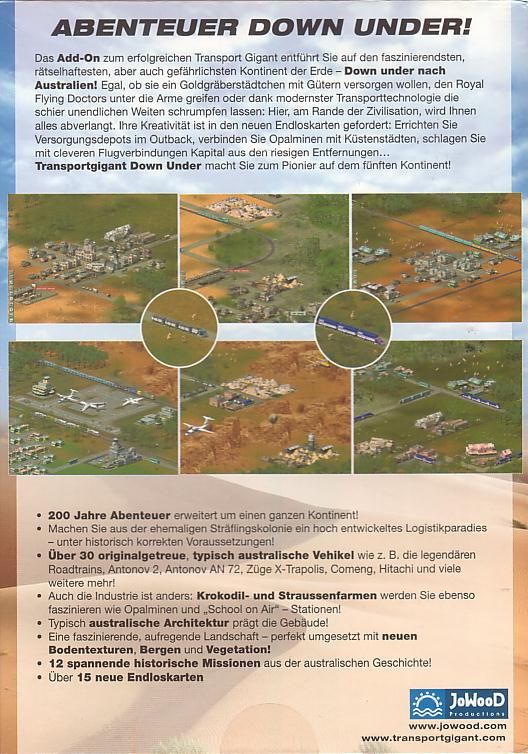 Back Cover for Transport Giant: Down Under (Windows)