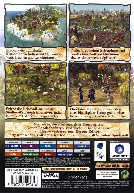 Back Cover for The Settlers: Heritage of Kings - Legends Expansion Disc (Windows)