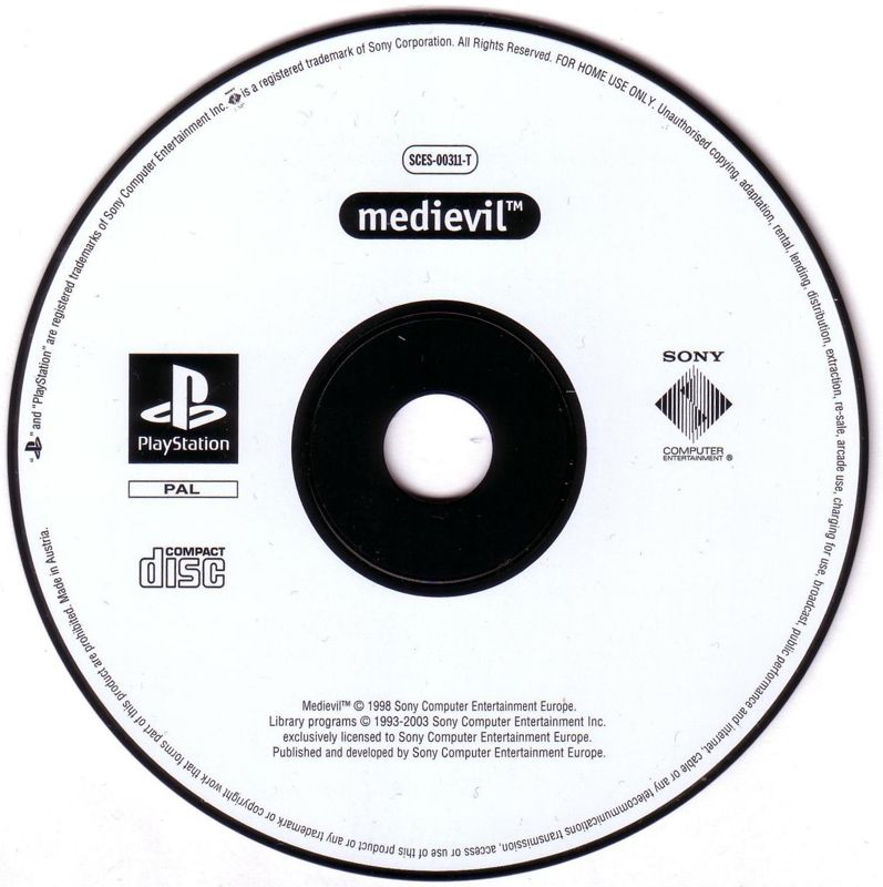 Media for 2 Games: MediEvil / C-12: Final Resistance (PlayStation): MediEvil disc