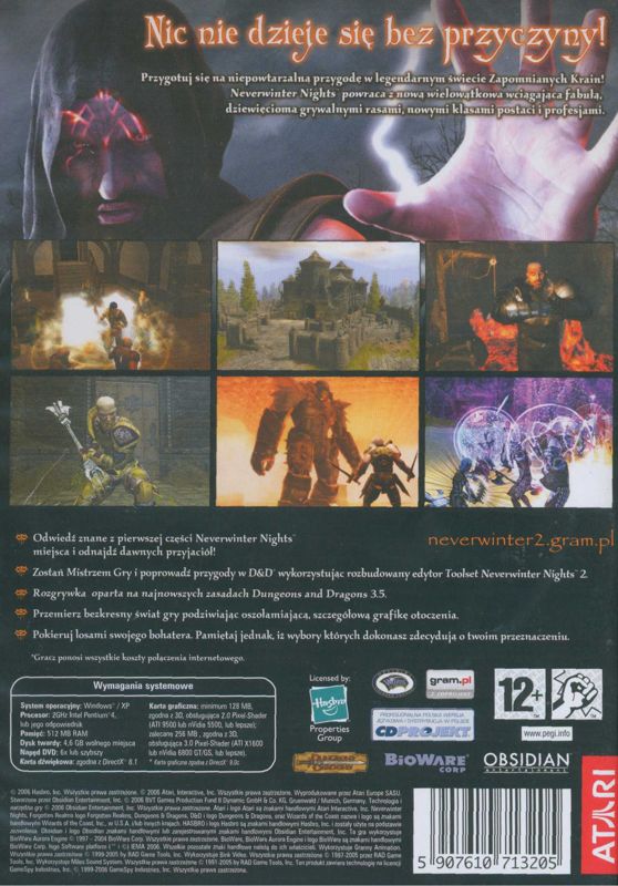 Other for Neverwinter Nights 2 (Windows): Keep Case - Back