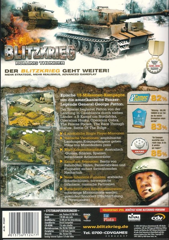 Back Cover for Blitzkrieg: Rolling Thunder (Windows)