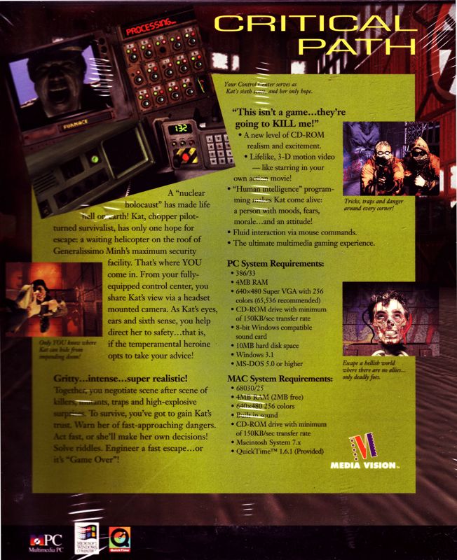 Back Cover for Critical Path (Macintosh and Windows 3.x)