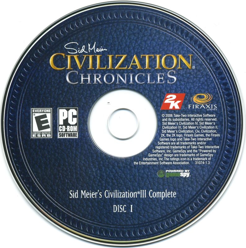 Media for Sid Meier's Civilization Chronicles (Windows): Civilization III - Disc 1/3