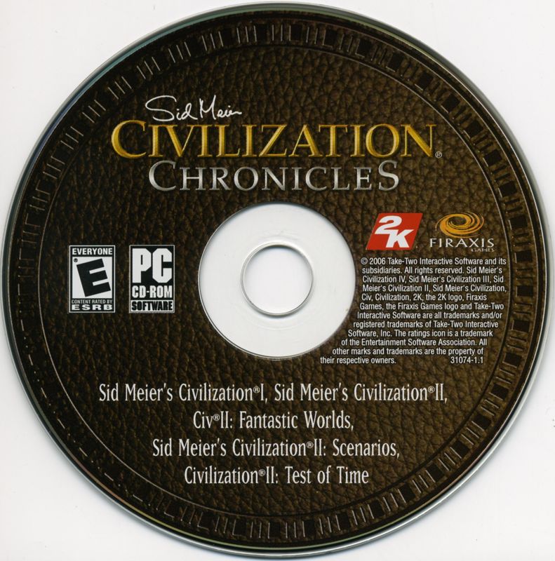 Media for Sid Meier's Civilization Chronicles (Windows): Civilization I & II Disc