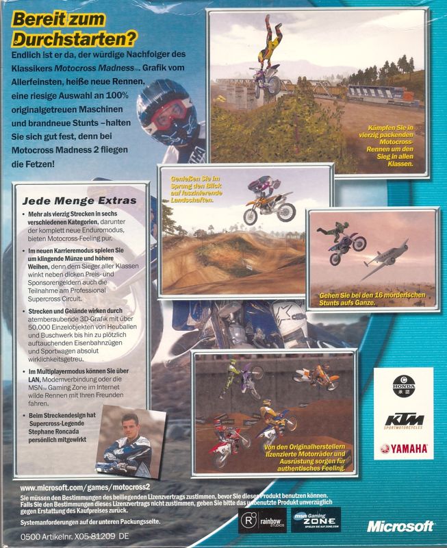 Back Cover for Motocross Madness 2 (Windows)