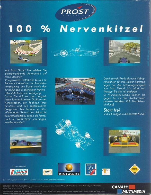 Back Cover for Prost Grand Prix 1998 (Windows)
