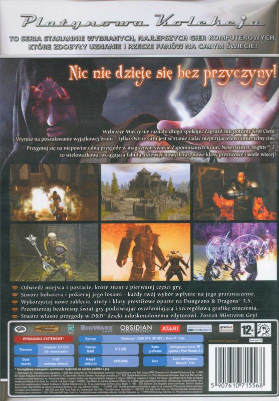 Other for Neverwinter Nights 2 (Windows) (Platynowa Kolekcja release): Keep Case - Back
