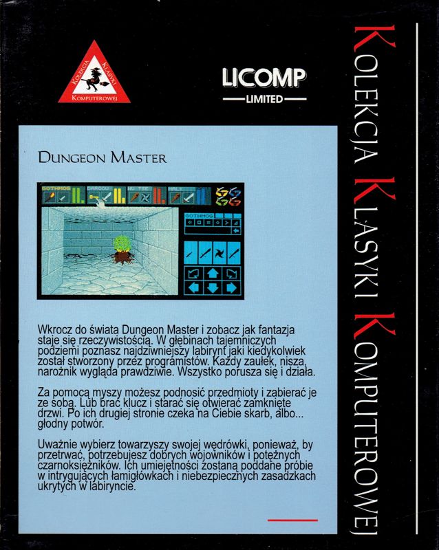 Back Cover for Dungeon Master (DOS) (Kolekcja Klasyki Komputerowej)