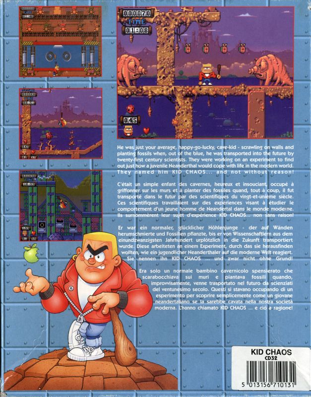 Back Cover for Kid Chaos (Amiga CD32)