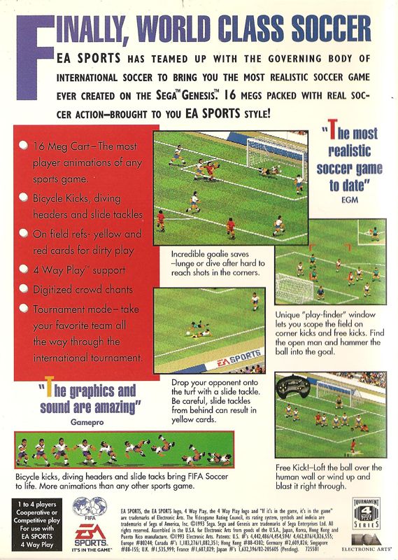Back Cover for FIFA International Soccer (Genesis) (Limited Edition cover)