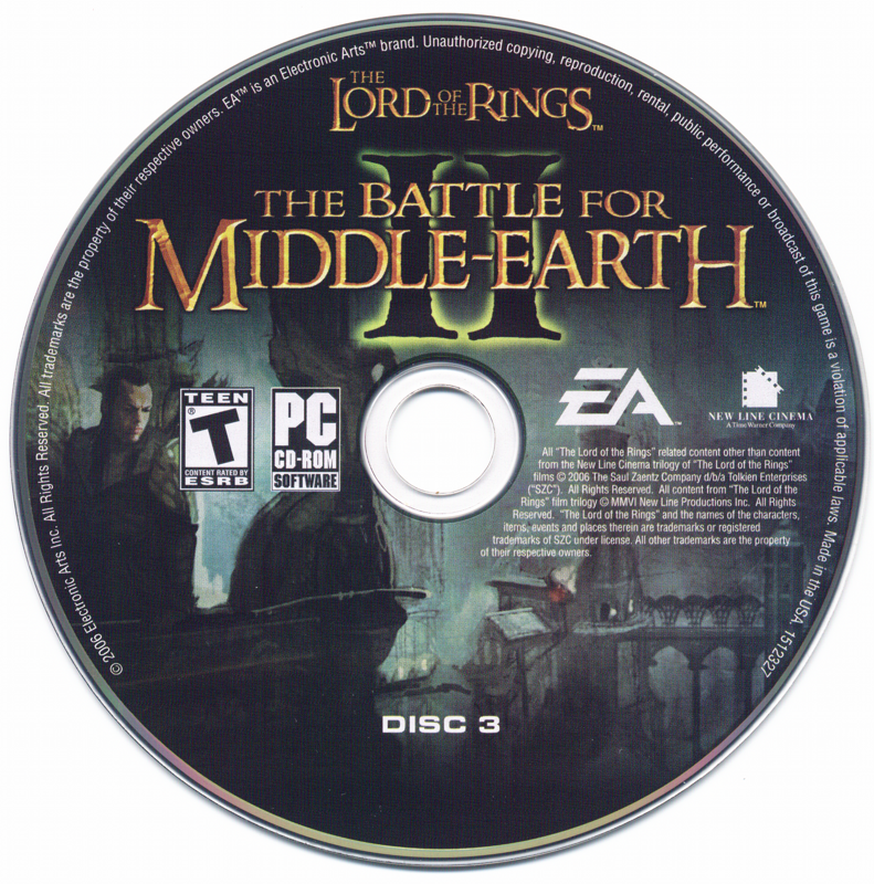 Media for The Lord of the Rings: The Battle for Middle-earth II (Windows) (CD-ROM release): Disc 3