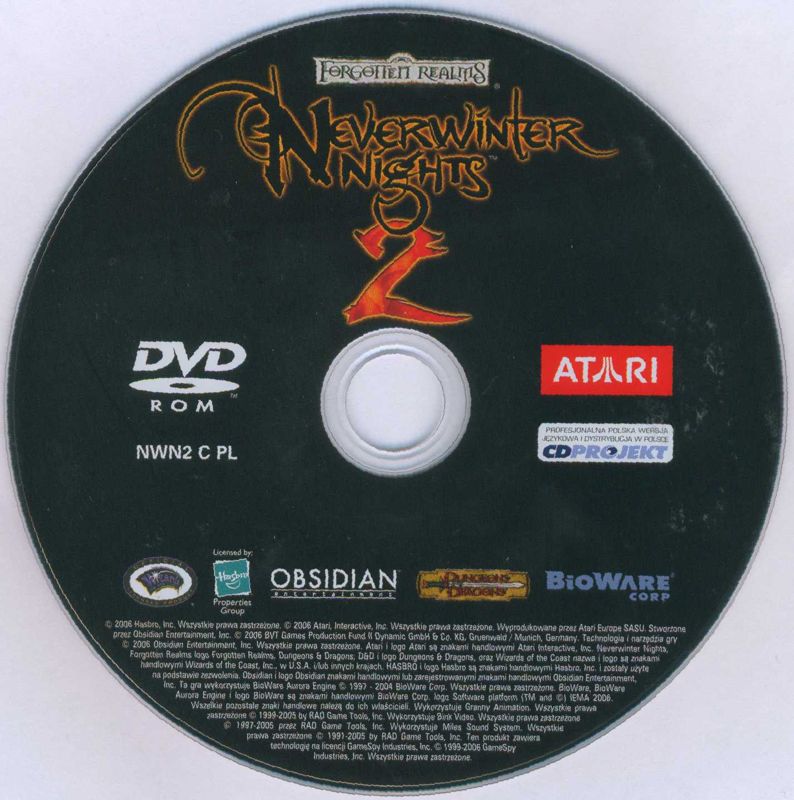 Media for Neverwinter Nights 2 (Windows) (Platynowa Kolekcja release): Game Disc
