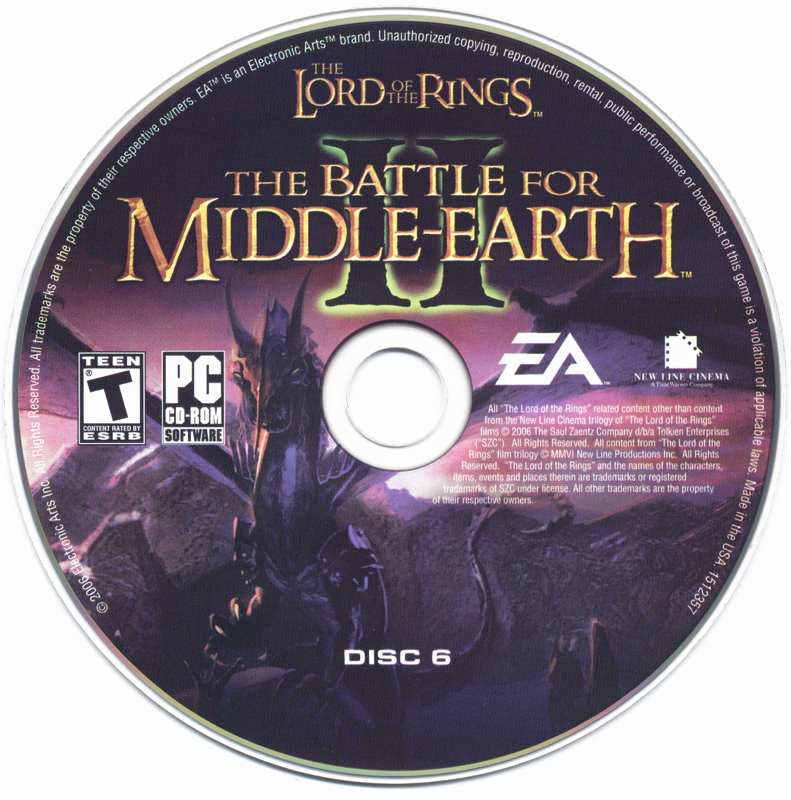 Media for The Lord of the Rings: The Battle for Middle-earth II (Windows) (CD-ROM release): Disc 6