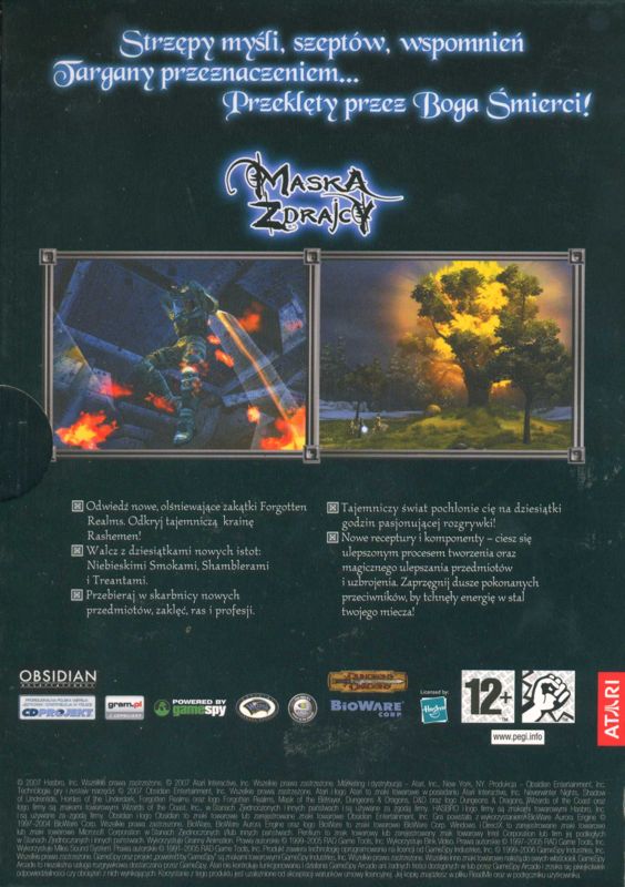 Back Cover for Neverwinter Nights 2: Mask of the Betrayer (Windows)