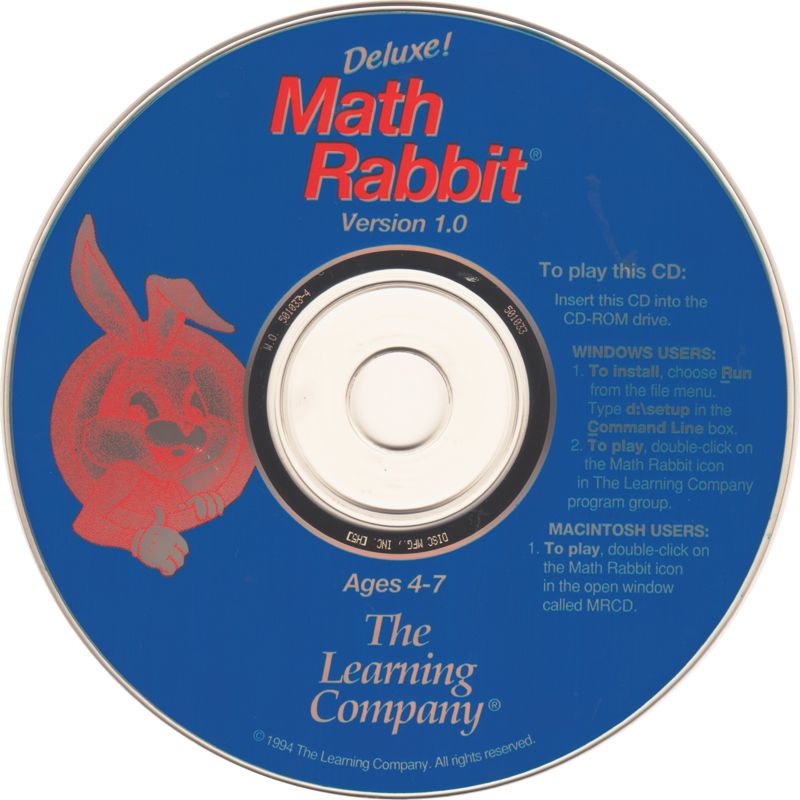 Media for Math Rabbit Deluxe (Macintosh and Windows 3.x)