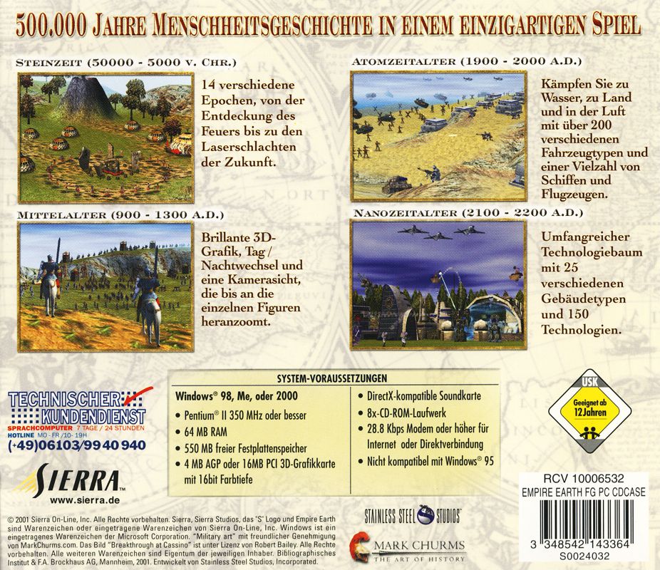 Other for Empire Earth (Limited Collector's Edition) (Windows): Jewel Case - Back