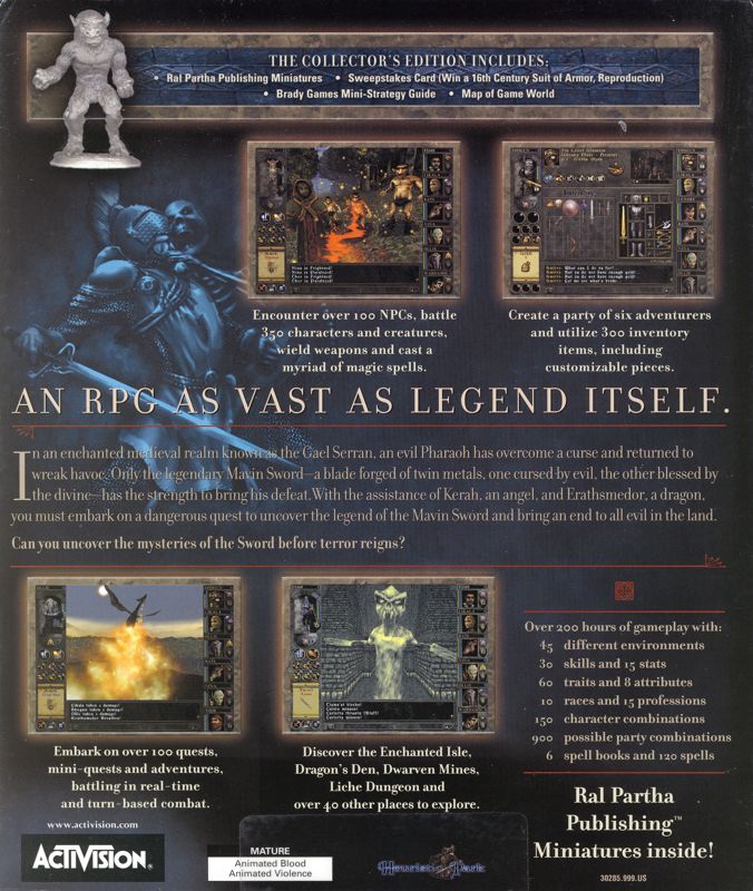 Back Cover for Wizards & Warriors (Collector's Edition) (Windows)