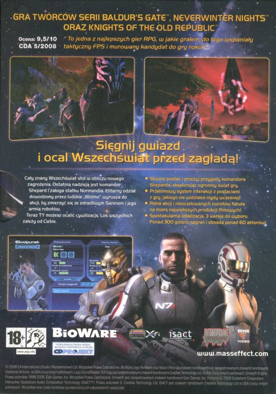 Back Cover for Mass Effect (Windows)
