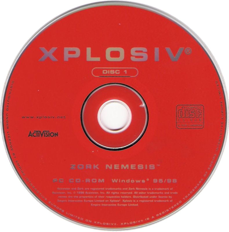 Media for Zork Nemesis: The Forbidden Lands (Windows) (Xplosiv release): Disc 1/3