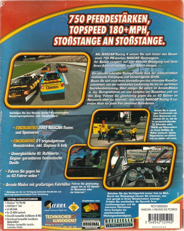 Back Cover for NASCAR Racing 4 (Windows)