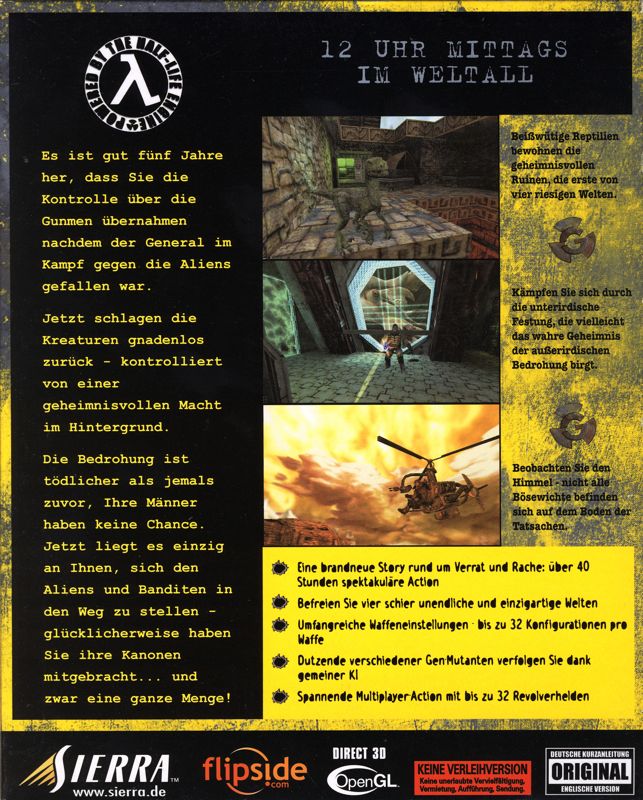 Back Cover for Gunman Chronicles (Windows) (USK 18 / Original English version)