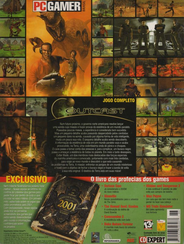 Back Cover for Outcast (Windows) (PC Gamer / CD Expert N° 43 covermount)
