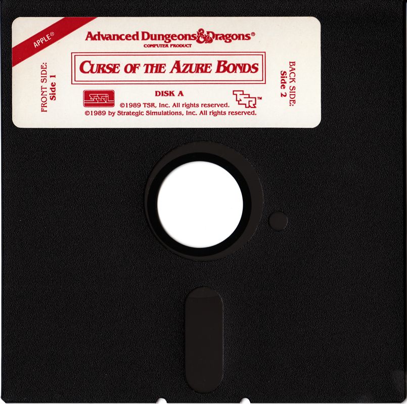 Media for Curse of the Azure Bonds (Apple II): Disk A