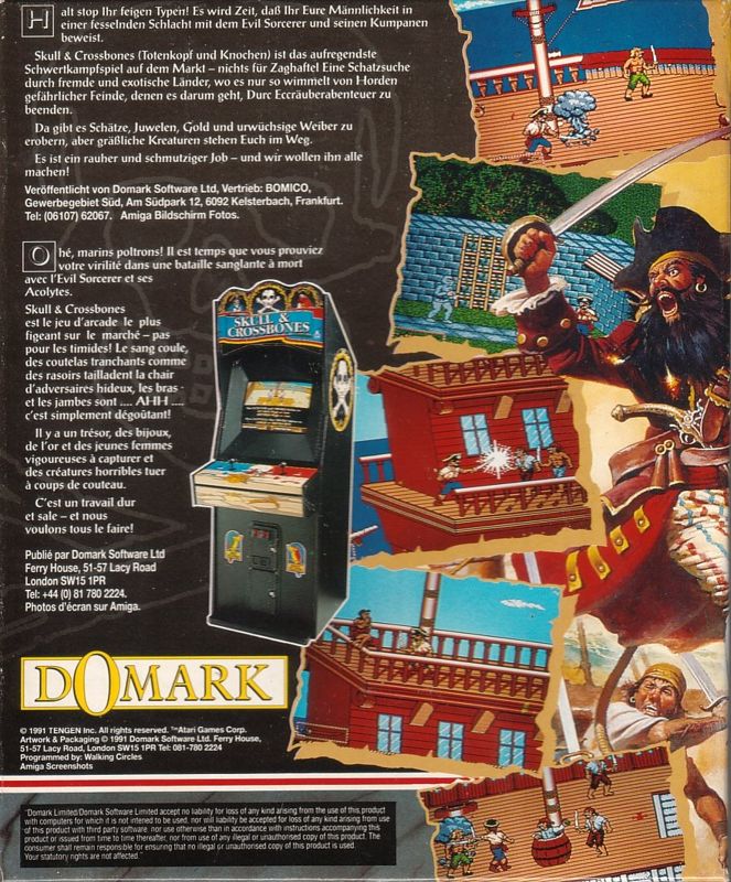 Back Cover for Skull & Crossbones (Commodore 64)