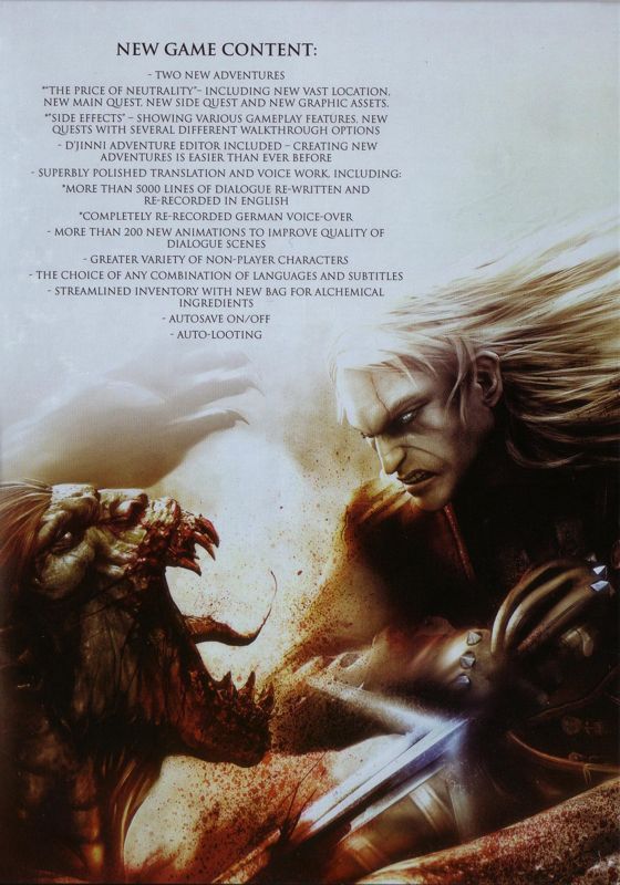 Inside Cover for The Witcher: Enhanced Edition (Windows): Right Flap