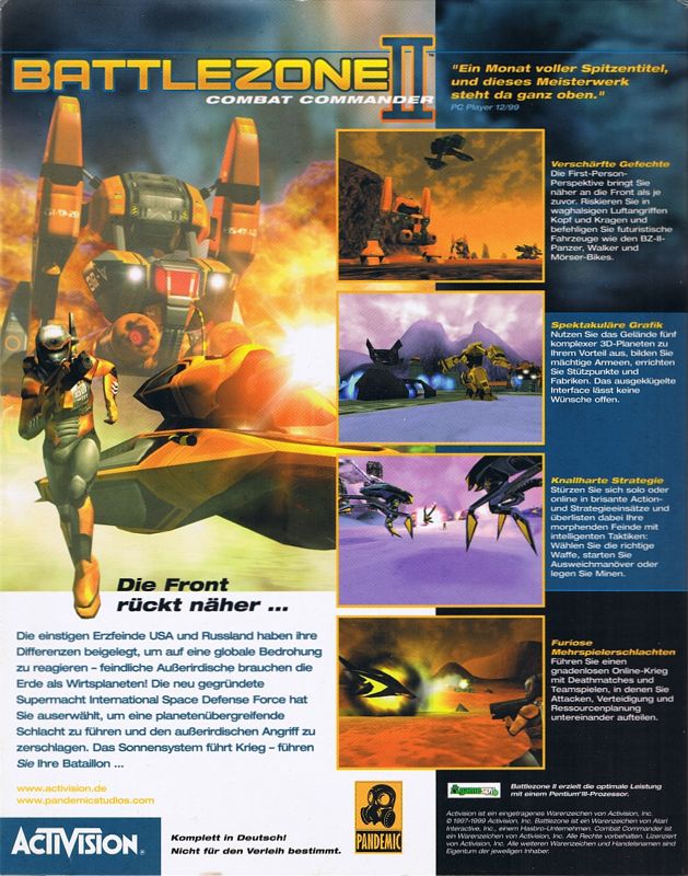 Back Cover for Battlezone II: Combat Commander (Windows)