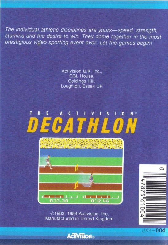 Back Cover for The Activision Decathlon (MSX)