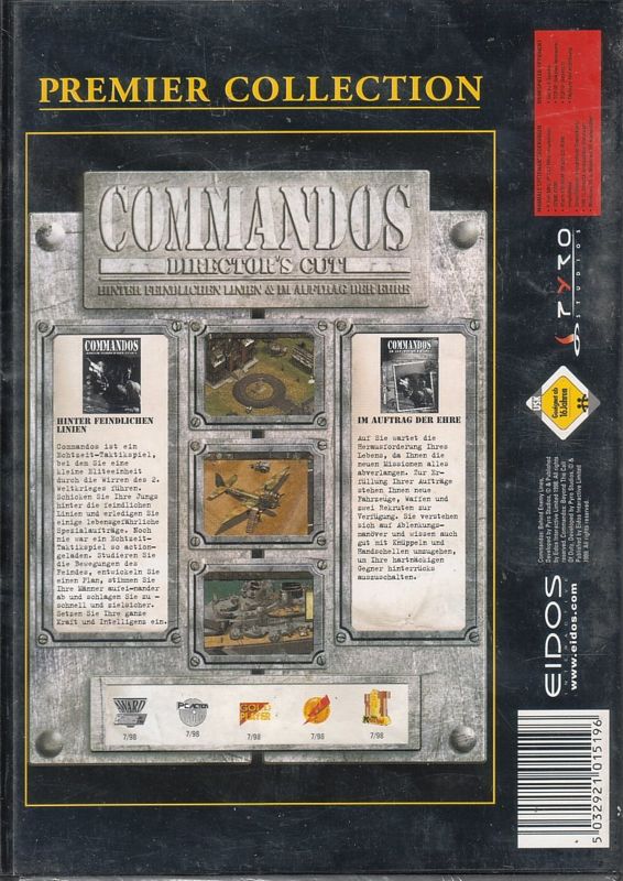 Back Cover for Commandos: Ammo Pack (Windows) (Eidos Premier Collection release)