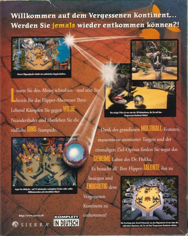 Back Cover for 3-D Ultra Pinball: The Lost Continent (Macintosh and Windows and Windows 3.x)