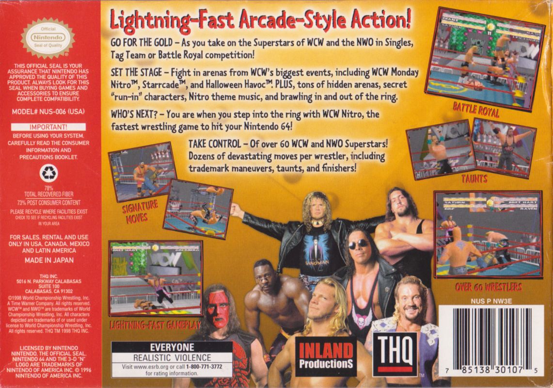 Back Cover for WCW Nitro (Nintendo 64)