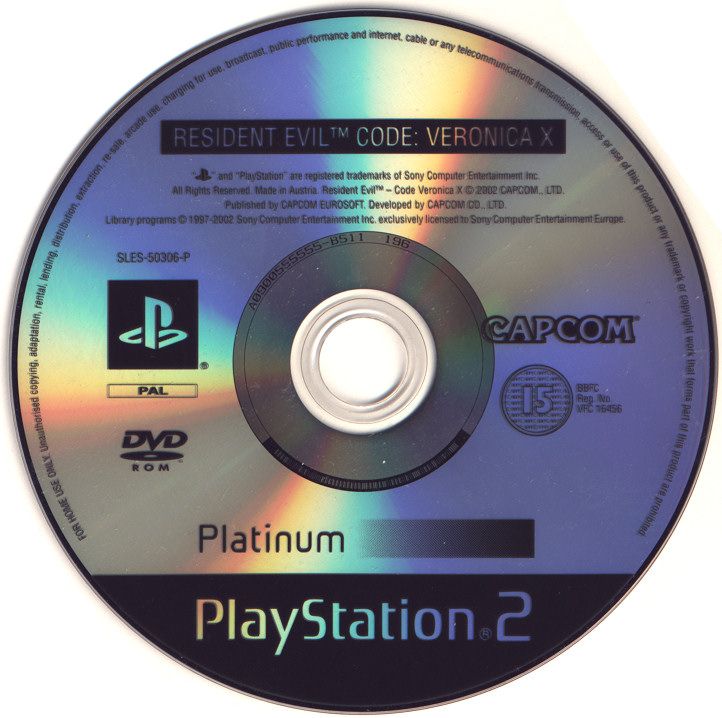 Media for Resident Evil: Code: Veronica X (PlayStation 2) (Platinum release)