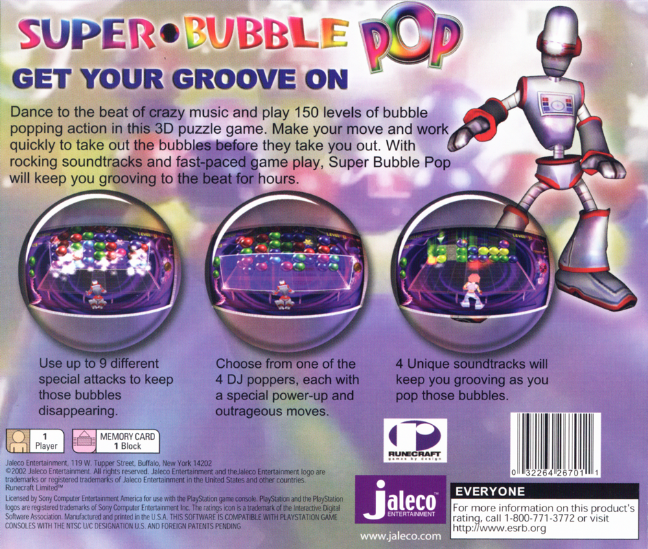 Back Cover for Super Bubble Pop (PlayStation)