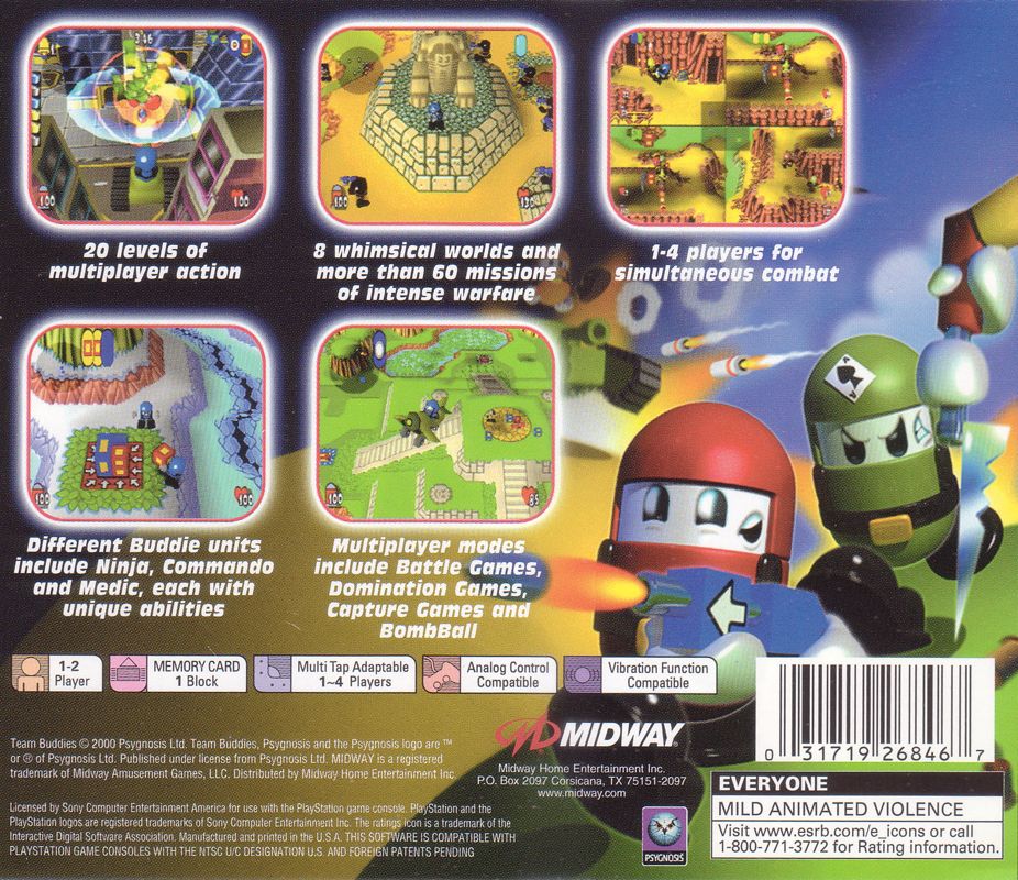 Back Cover for Team Buddies (PlayStation)