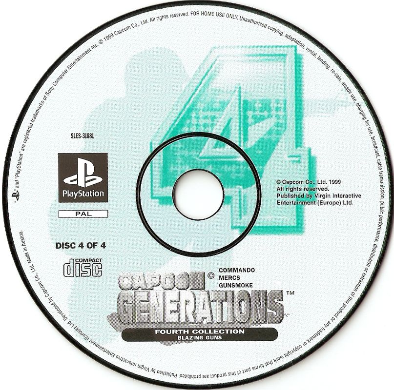 Media for Capcom Generations (PlayStation): Disc 4 - Blazing Guns