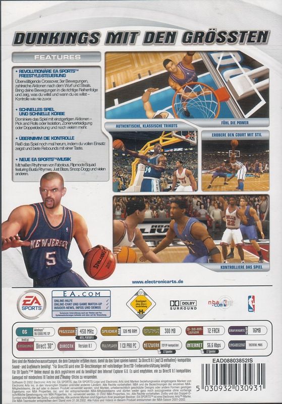 Back Cover for NBA Live 2003 (Windows)
