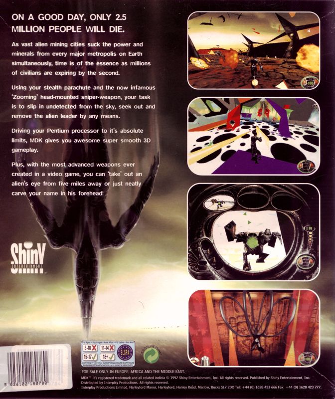 Back Cover for MDK (DOS and Windows)