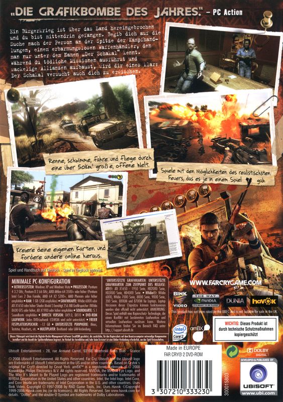 Other for Far Cry 2 (Collector's Edition) (Windows): Game - Keep Case - Back