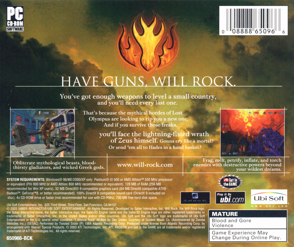 Other for Will Rock (Windows): Jewel Case - Back